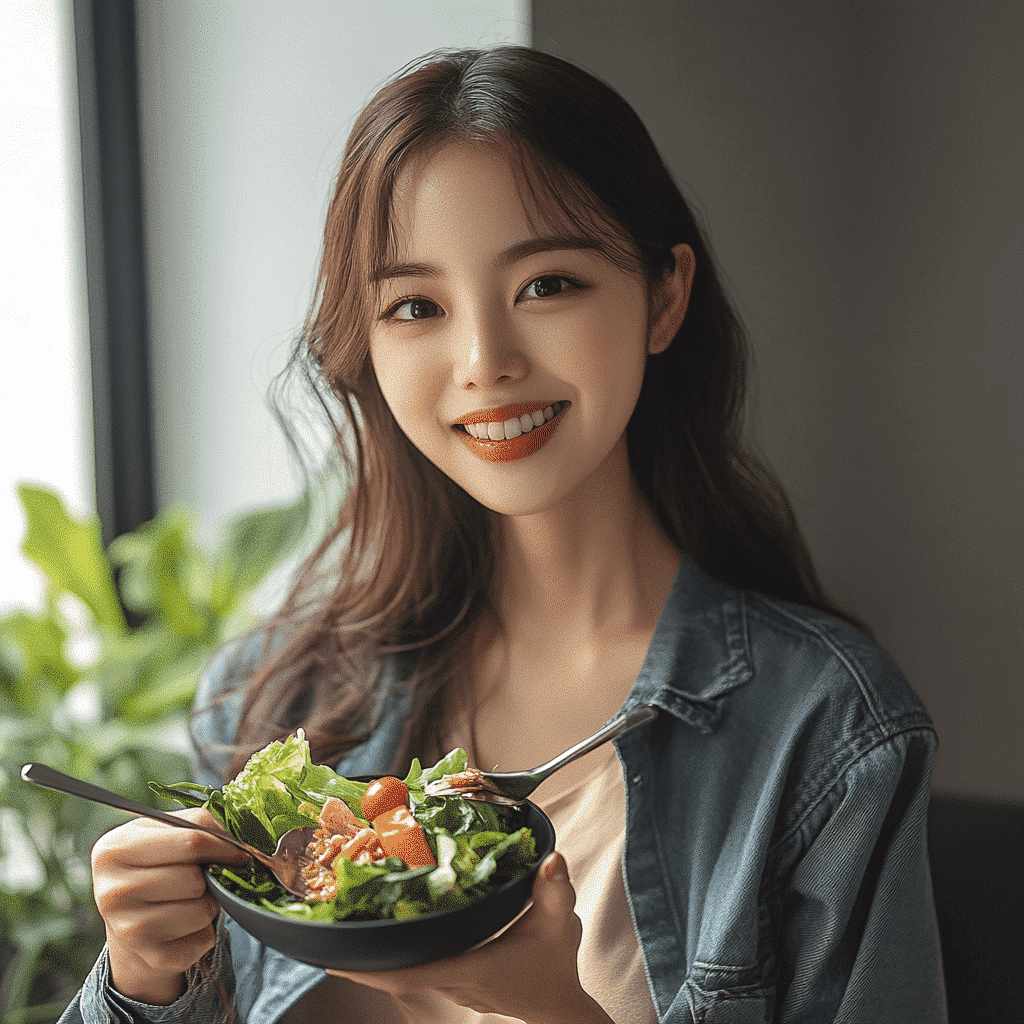 Maxdm 35611 korea woman eating salad using fork style raw 4d5d8d97 4c88 4ef2 9f82 6f03499ecbd1 2
